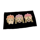 Tamaño: 140 x 70 cm. Giddah Cute Moda Kawaii Rayas Multicolor Mono Emoji Venta Caliente Agua Absorbente Baño Playa Toalla Secado Rápido de Microfibra 70 * 140 cm