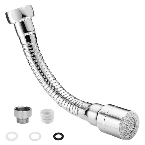 LgCiXli Rallonge de robinet professionnelle 16 cm | Extension de robinet pivotante à 360° pour cuisine et salle de bain | Régulateur de jet flexible et acier inoxydable | Raccord 22 mm