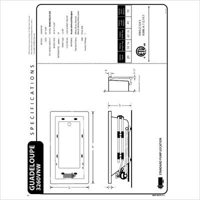 Guadeloupe 32 x 60 x 23" Rectangular Whirlpool Jetted Bathtub Color/Trim: Biscuit / Polished Chrome, Options: Tile Flange / 2" Lip, Drain: Right