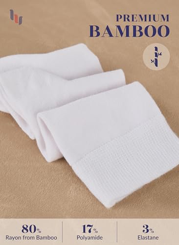 Image of Hugh Ugoli Women's Rayon Derived from Bamboo Knee High Socks Comfort Seam Long Dress Socks, Shoe Size 5-8 /8-11, 4 Pairs