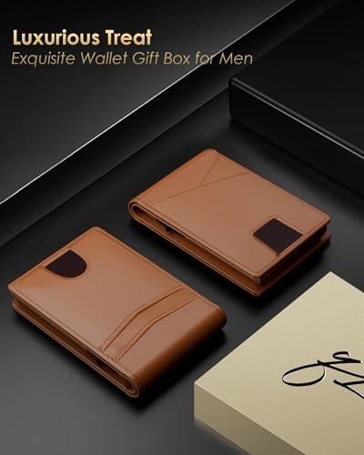 Image of QLD 2026 Wallet for Men - RFID Blocking [Functional & Practical] Bifold Slim Minimalist Credit Card Holder Pop Up Wallet Metal Case with Cash Slot, Front Pocket with ID Window, Gift Boxed