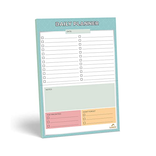 LuxLiv ® Bloc-notes avec aimants pour réfrigérateur - 50 feuilles - Organisateur de productivité pour les étudiants universitaires, la maison et le bureau Cover