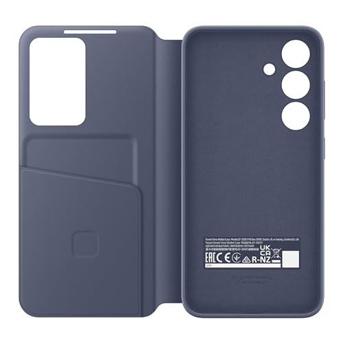 Image of Samsung Polyurethane Galaxy S24 S-View Wallet Phone Case, Protective Cover with Smart Small Screen View, Finger Tap Control, Slim Design, Card Holder Pocket, US Version, EF-ZS921CVEGUS, Violet