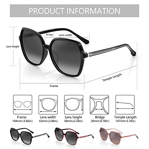 ZENOTTIC Polarized Sunglasses for Women Vintage Oversized Square Sun Glasses Ladies Shades UV400 Protection3
