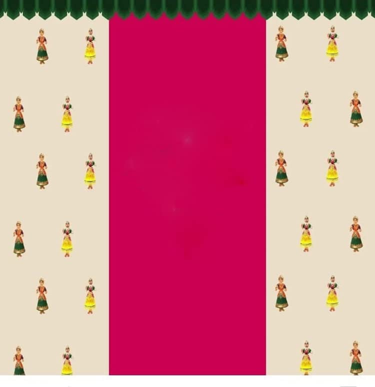 Talambralu Golu Dolls Design Backdrop Cloth for All Festivals/Household eventsTraditional Pooja Events/Pooja Ceremony Backdrop Material : Polyester Fabric Cloth -Size 8 feet width5 Feet Height
