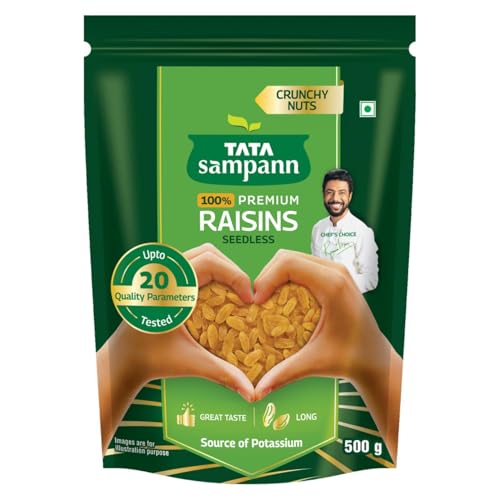 See full amazon price history chart for Tata Sampann Pure Raisins Seedless, Kishmish, 500g, Source Of Potassium, Premium Dry Fruits, Green Raisins Tata Sampann Pure Raisins Seedless, Kishmish, 500g, Source Of Potassium, Premium Dry Fruits, Green Raisins (B0B8CXKWVB) Amazon Price History, Amazon Price Tracker