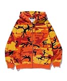 ジップアップフーデッドスウェットシャツ CAMO ZIP UP HOODED SWEATSHIRT 101254012007 ORANGE L