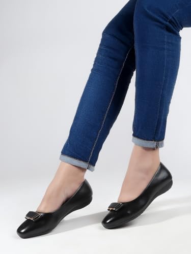 Image of Sukun FBY 091 Women's Bellies Flats Lightweight, Comfortable Slip-On Square Toe Shoes for Office, Casual | Stylish, Durable & Comfy