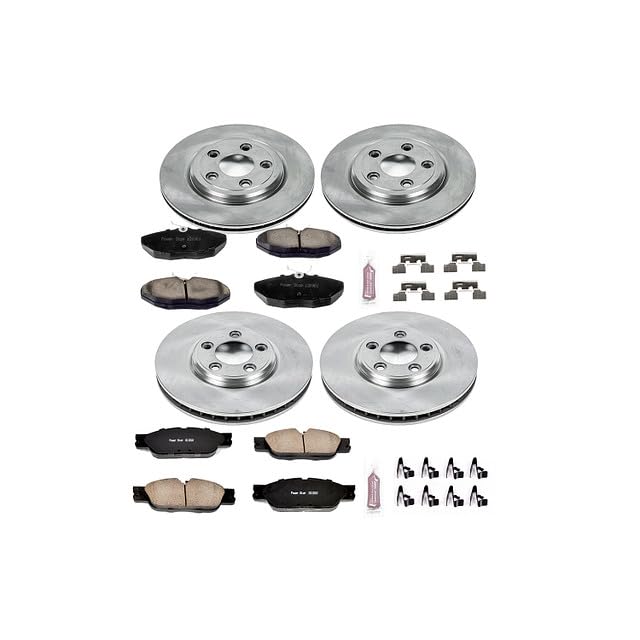 Image of PowerStop Front and Rear Brake Kit for Jaguar S-Type 2005 - Z17 Ceramic Brake Pads & Disc Rotors Replacement, KOE5506