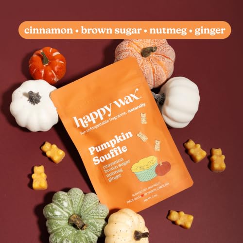 Image of Happy Wax Pumpkin Collection: Natural, Non-Toxic Scented Soy Wax Melts - Total 6oz Variety Pack: Pumpkin Almond Biscotti, Pumpkin Souffle, Pumpkin Spice Latte