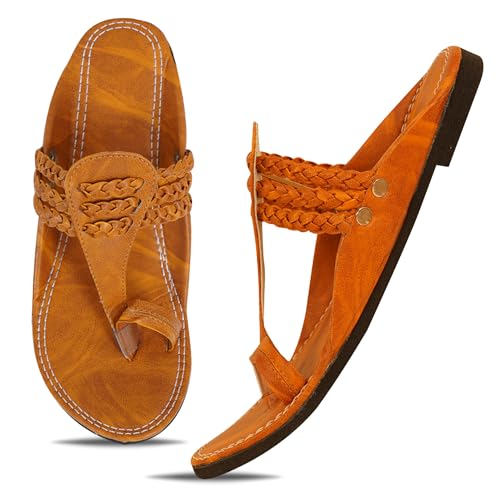 Image of DFR Ethnic Sandals For Boys Men, Comfortable Men's Rajasthani Slipper Chappals