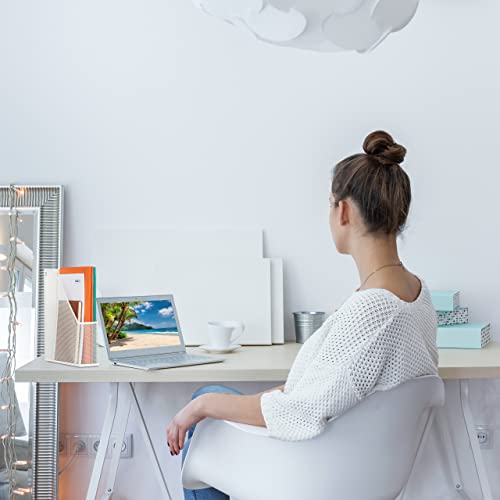 Relaxdays File Organiser, Standing, Mesh Design, Office & Home, H x W x D: 31.5 x 7 x 25 cm, Metal, White - Image 3