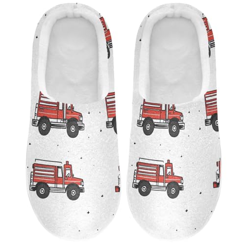 Funny Car White Womens Cotton Slippers Comfort Memory Foam Bedroom Shoes for Spa Birthday Presents 6-7