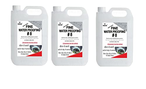 Finessee 15L Water Proofing Formula # 8 for Roof Repair Waterproofing Solution for Homes Terraces Roofs Water Leakage Solution Leakage Repair Terrace Product- 5L Each (Pack of 3)