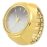 Hemobllo Golden Finger Ring Watch - Portable Fashion Metal Decorative Watch for Men and Women, 0.98 Inch,