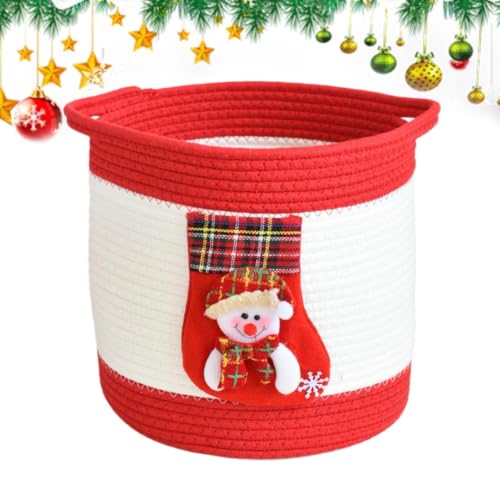 Cesta tejida de Navidad perfecta para regalos y dulces 2