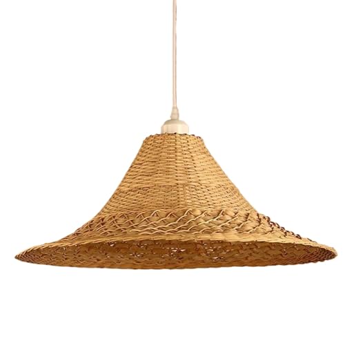 Lustre en rotin fait main H3TF5J plafonnier en osier haut de gamme style bohème chic