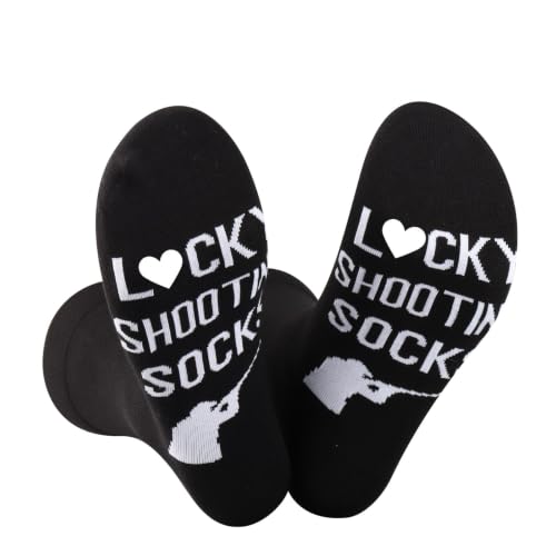 JTOUK Clay Pigeon Shooter Gift Shooting Range Gift Skeet Shooting Lover Present Lucky Shooting Socks for Shooters (L Lucky Shooting Socks EU)