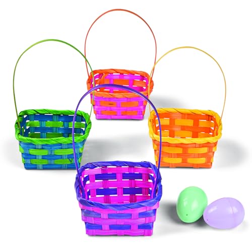 Paniers carrés en bambou tressé robuste et multicolore - 2