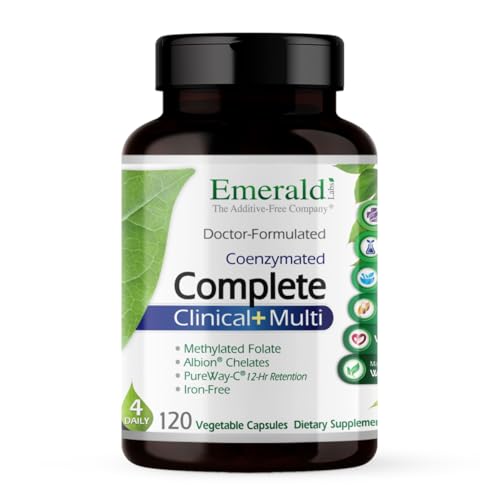 EMERALD LABS Complete Clinical Multi - Multivitamin with Methylated Folate, Vitamin D3, Digestive Enzymes & More for Gut Health, Immune Support & More* - 120 Vegetable Capsules (30-Day Supply)