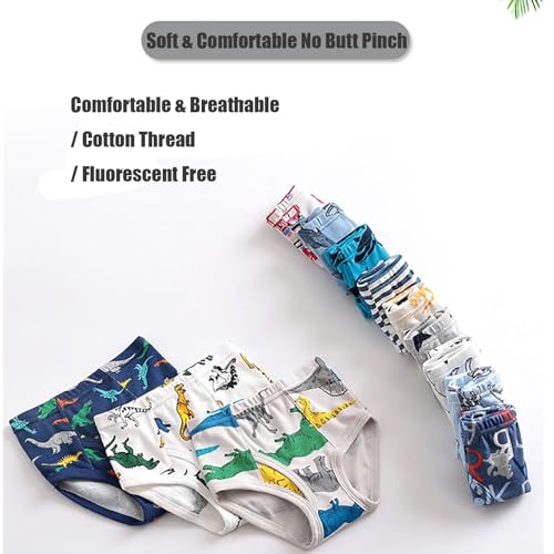 Boys Cotton Briefs Cute Prints Soft Cotton Kids Toddler Front Opening Underwear Shorts for 2T-8Y Kids -11||140 Yards4