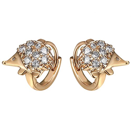 BOBIJOO JEWELRY - Boucles d'oreilles Niglo Hérisson Enfant Bébé Créoles Or Faux diamants