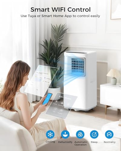 portable air conditioners 16000 btu ac unit 5 in 1 wifi smart air conditioner with app fan amp dehumidifier remote 24h window kits included cooling for large room indoor