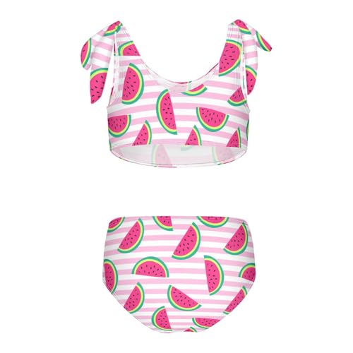 Toddler Girls Bikini Set Watermelon Stripes Swimsuits Kid Bowknot Swimwear 2 Piece Bathing Suit 3-12T2