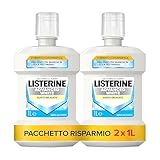 LISTERINE Advanced White, Collutorio sbiancante al gusto delicato di Menta, Collutorio senza alcool per denti bianchi e un'igiene orale completa, Confezione da 2 x 1L – Esclusiva Amazon