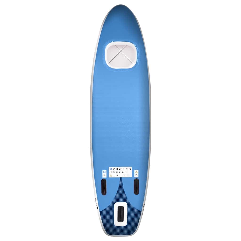 Aufblasbares SUP Board Set 300x76x10 cm mit Sichtfenster, Stand Up Paddle Board inkl. Sitz, Paddel, Pumpe, Leash und Tasche für Einsteiger