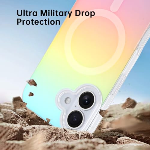 Image of AIGOMARA Magnetic for iPhone 17 Case [Compatible with Magsafe] [Fluorescent Holographic Iridescent] Slim Shockproof Matte Protective iPhone 17 Cover for Women Girls 6.3 Inch