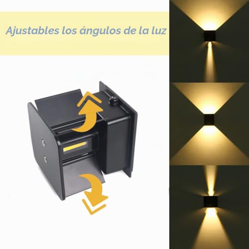 Aplique pared exterior 12W de luz cálida 3000K con protección IP65 3