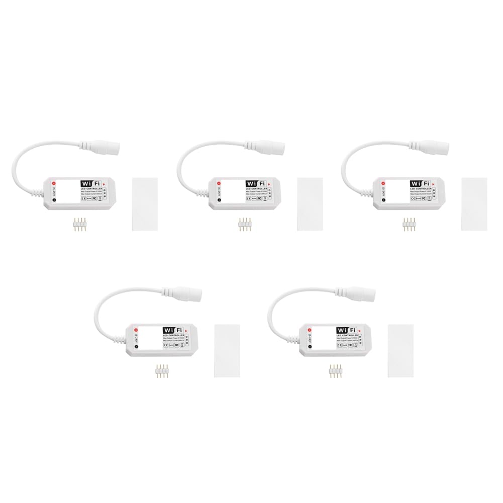 Jnchdghwa 5X RGB LED Light Strip Voice Control Work with & Home, WiFi Controller with Free App Via iOS or Android