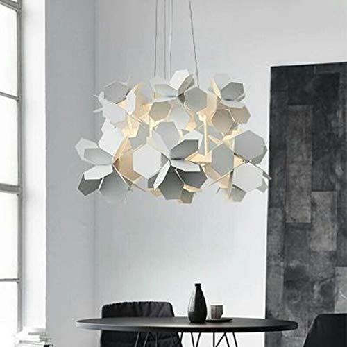 Lustre LED novateur en fer forgé noir et blanc pour le salon - 2