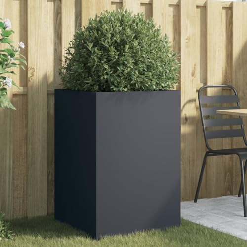 Pot de fleurs stable anthracite avec drainage et système d'irrigation - 2