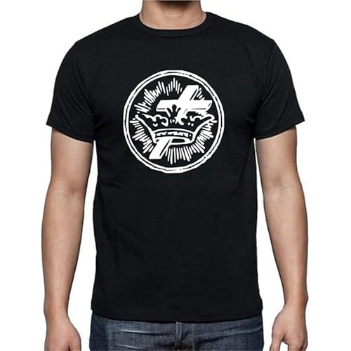 Circle God Catholic Cross Crown King Christ Jesus Men's T-Shirt Tee Size XL