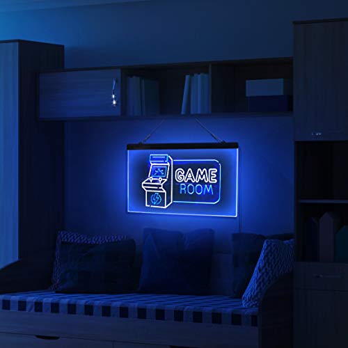 Game Room Arcade TV Man Cave Bar Club Dual Color LED Neon Sign Blue & Red 16" x 12" st6s43-j2850-br