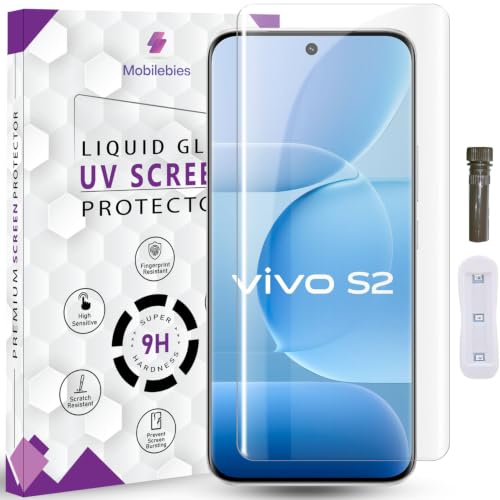 Image of Advanced HD+ UV Tempered Glass Screen Protector For Vivo S2 (6.83 Inch, Pack of 1) Full Adhesive UV Curved Screen Guard, Case Friendly with installation kit & Guide