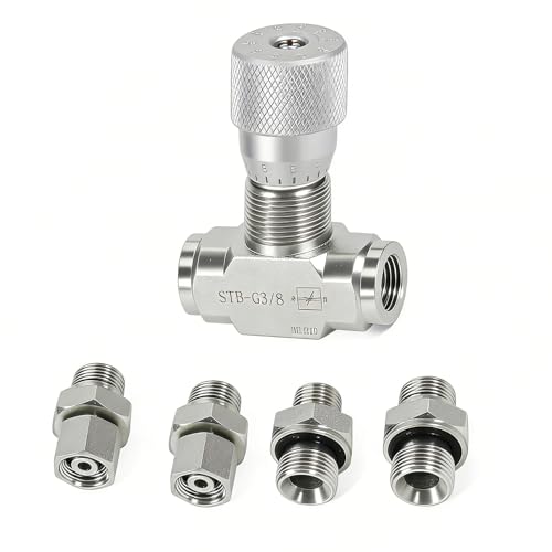 Evite tirones con la válvula de control de flujo hidráulico de 3/8 de acero para regular velocidad 3