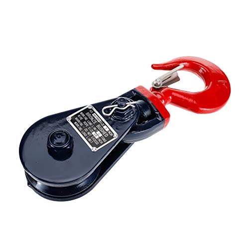 Btshub 2 Ton Snatch Block With Swivel Hook And Latch, 3" Sheave 3/8" Wire Rope, Single Sheave, Wrecker Roll Back Recovery Tow Trucks #TOP4