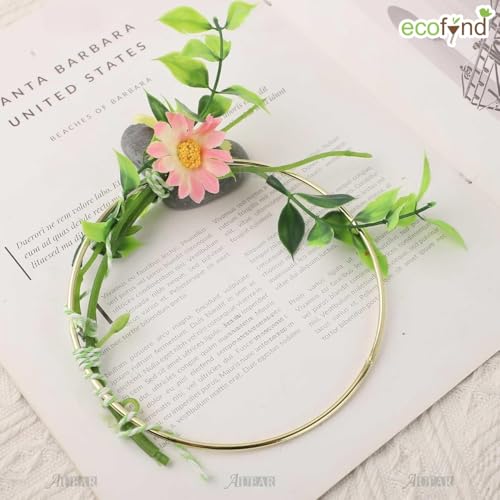 Image of ecofynd 4pcs Circle 12 Inch Metal Crafts Hoops, Gold Dream Catcher Rings Supplies, Macrame Creations Ring for Wreath Crafts, DIY Projects handicrafts Decoration Wall Hanging Craft (CS4003-GO)