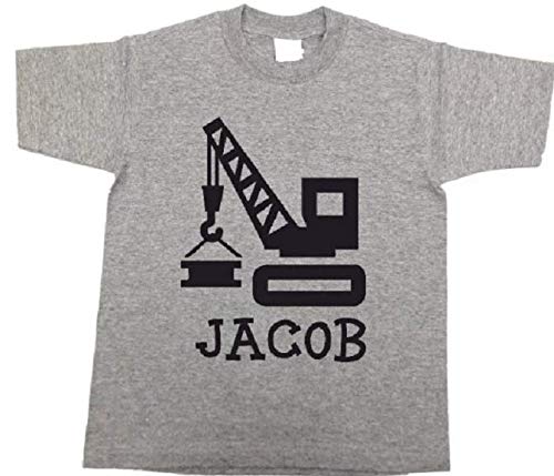 Teesbytini Personalized Construction Crane Shirt Boys Tshirt thumb #1