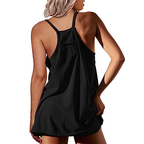 Athletic Rompers For Women Shorts Womens Sleeveless Mini Dress With Built-In Shorts Sundress Short Summer Outfits