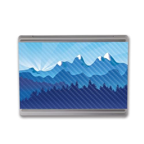 Image of MightySkins Carbon Fiber Skin Compatible with Microsoft Surface Laptop Go 3 (2023) Full Wrap Kit - Blue Mountains | Protective Durable Textured Carbon Fiber Finish | Made in The USA