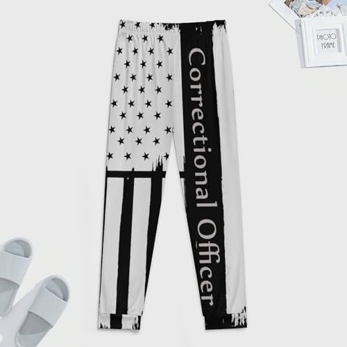 Thin Silver Line Correctional Officer Men's Pajama Pants Lightweight Joggers Lounge Pants Pj Bottoms Sleep Pants4
