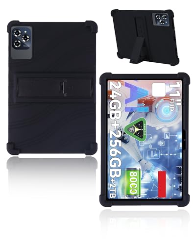 Coque silicone souple BESTTAB W90 11 pouces avec étui support noir