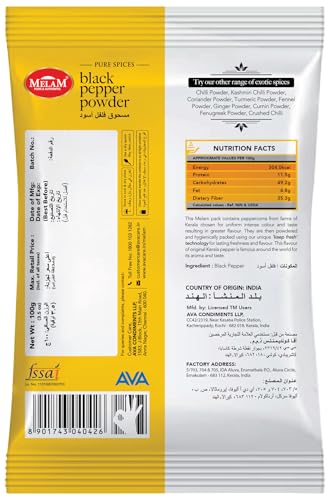 MELAM PURE AND AUTHENTIC Black Pepper Powder|(Kali Mirch)|Pack Of 1|100 Grams' - Image 3 thumbnail