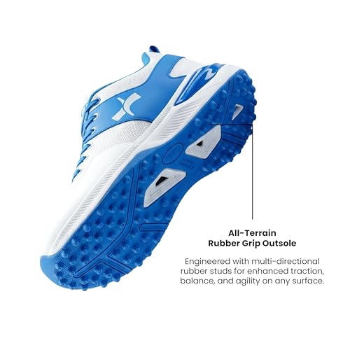 Image of Rise V2 Cricket Shoes for Men, Lightweight Breathable Mesh, Rubber Studded Outsole and TPU Heel Support