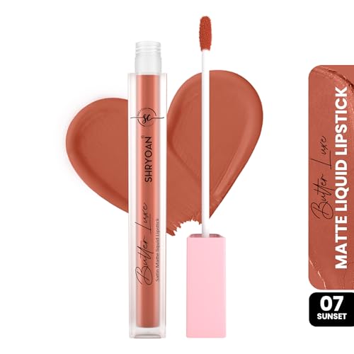Image of Shryoan Butter Luxe Satin Matte Liquid Lipstick | Ultra Pigmented, Long-Lasting, Non-Transfer Formula, Smooth Lip Color, Weightless Finish, Silky Matte Finish (6ml) (Shade 07, Shade 07)