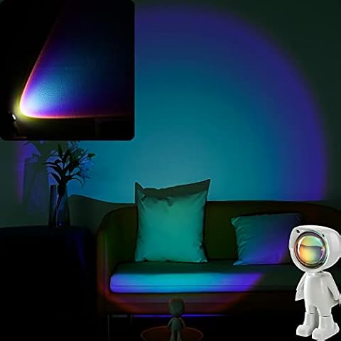 sunset lamp, ALPOWL sunset projection lamp with robot model appearance and USB charging function, sunset lamp projector with 360 degrees rotation for Photography/Selfie/Living Room Decor(RAINBOW-W) Cover